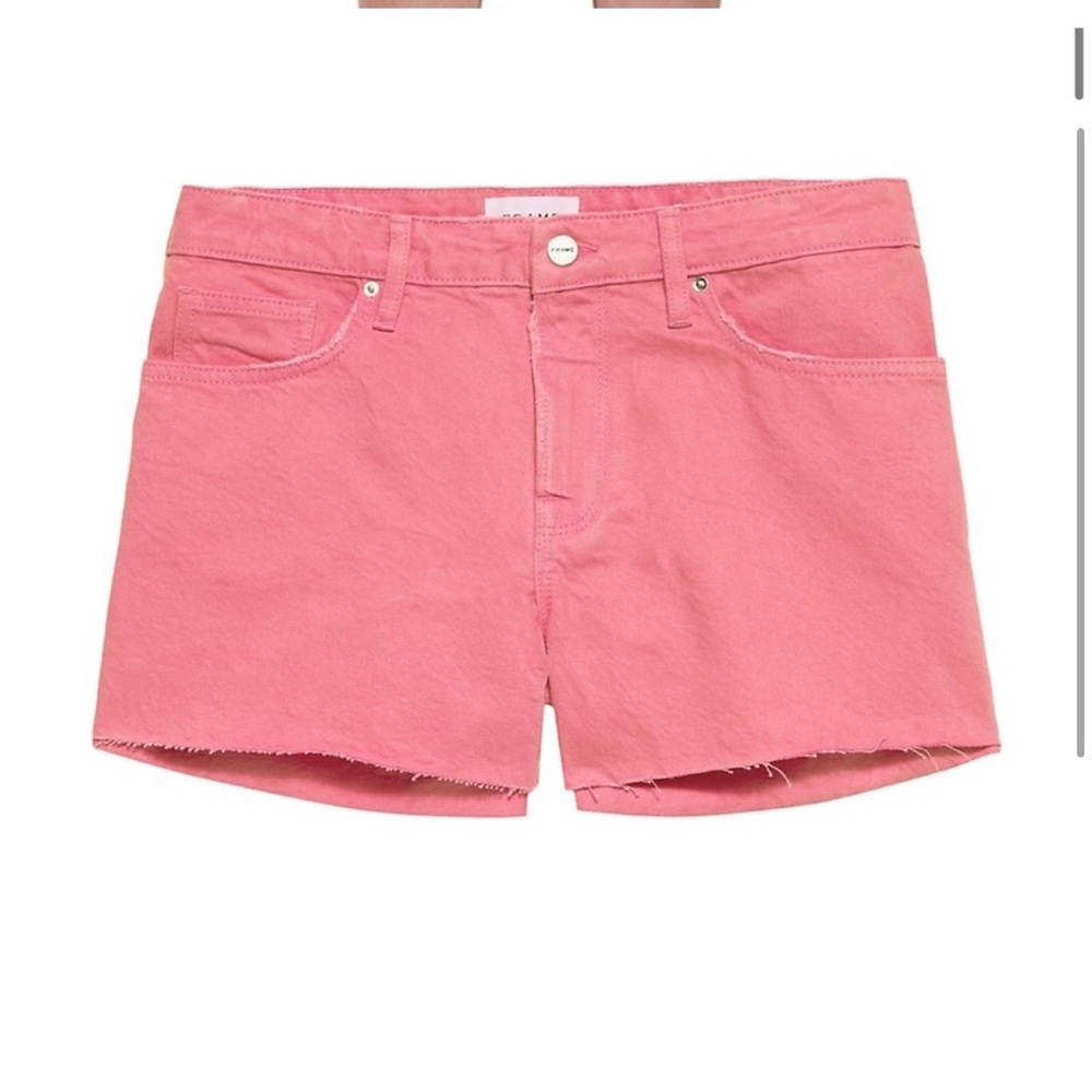 FRAME Le Brigette Pink Denim Shorts - Picture 7 of 8